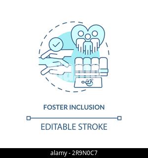 Foster inclusion turquoise concept icon Stock Vector