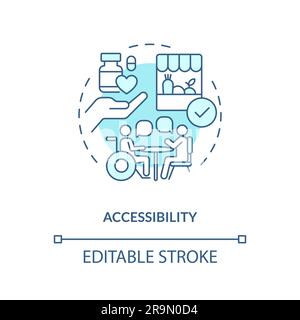 Accessibility turquoise concept icon Stock Vector