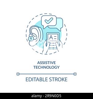 Assistive technology turquoise concept icon Stock Vector