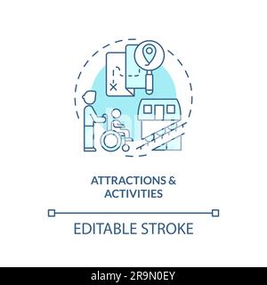 Attractions and activities turquoise concept icon Stock Vector