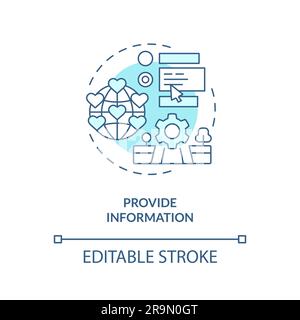 Provide information turquoise concept icon Stock Vector