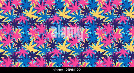 Trendy Abstract Colorful Khaki Texture Camouflage With Cannabis Leaves Seamless Pattern Background Vector Illustration Stock Vector