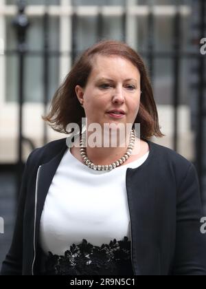 Downing Street, London, UK. 27th June 2023. Victoria Prentis, Attorney General leaves after the weekly Cabinet Meeting at No 10 Downing Street. Stock Photo