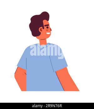 Cheerful indian man with bright smile semi flat colorful vector character Stock Vector