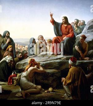 THE SERMON ON THE MOUNT 1887 painting by Danish artist  Carl Bloch Stock Photo