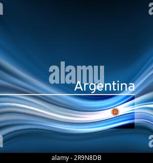 Argentina flag background. Abstract argentinean flag in the blue sky. National holiday card design. State banner, argentine poster, patriotic cover Stock Vector