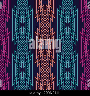 Vector trendy seamless decorative ethnic pattern. Boho geometric style. Stock Vector