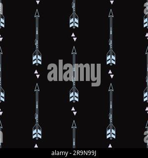 Vector seamless pattern with tribal arrows and triangles. Boho style Stock Vector