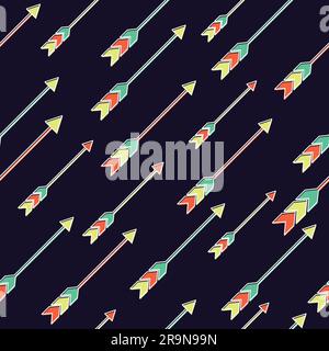 Vector seamless pattern with colorful geometric arrows Stock Vector