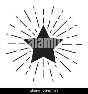 Vector grunge vintage star symbol with sunburst Stock Vector