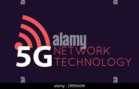 Vector 5G icon and symbol. Illustration of 5th generation wireless internet network connection. Mobile devices telecommunication technology. Stock Vector