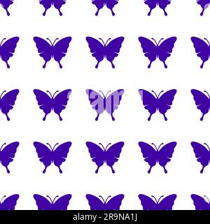 Vector cute butterfly seamless repeat pattern design background. Trendy colorful butterflies silhouettes for fashion, cover, textile. Stock Vector
