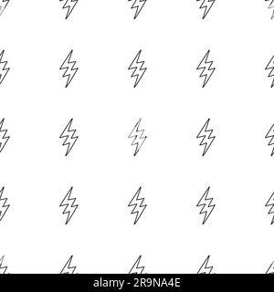 Vector abstract pop art pattern with lightning bolts. Trendy thunder background. Stock Vector