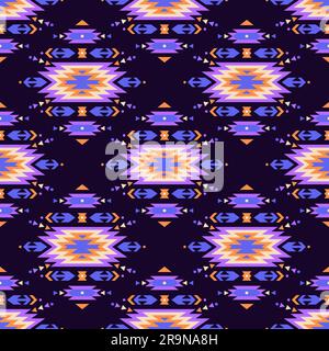 Vector colorful seamless decorative ethnic pattern. American indian motifs. Background with aztec tribal ornament. Boho style. Stock Vector