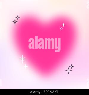 Vector illustration of beautiful gradient trendy heart. Happy Valentine's Day modern card with blurred background for banner, t-shirt, postcard, greet Stock Vector