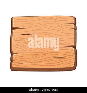 Vector cartoon wooden banner for game assets, ui development. GUI element. Stock Vector