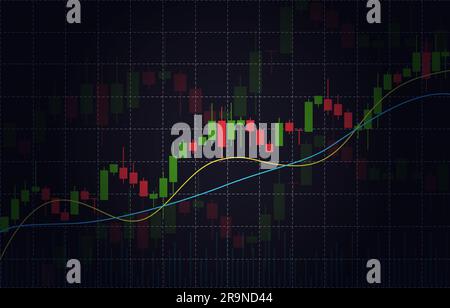 Vector background with stock market candlesticks chart. Forex trading ...