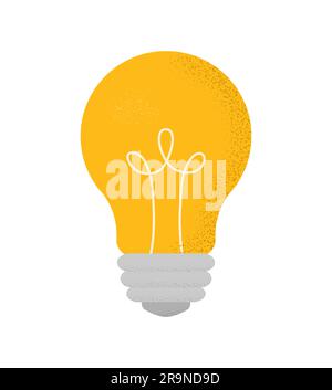 Vector colorful illustration of doodle cartoon lightbulb isolated. Trendy sign or symbol of idea, design for business, science, education Stock Vector