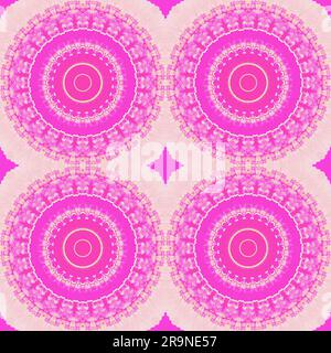 pink mandala seamless pattern, seamless pattern, computer generated Stock Photo