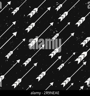Vector seamless grunge geometrical pattern with arrows. Hipster style. Modern print. Stock Vector