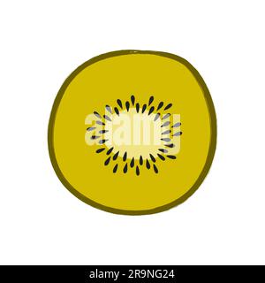 Vector illustration of sliced kiwi isolated on white background Stock Vector