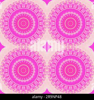 pink mandala seamless pattern, seamless pattern, computer generated Stock Photo