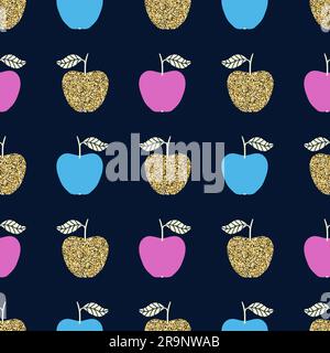 Vector seamless pattern with apples. Scandinavian design Stock Vector