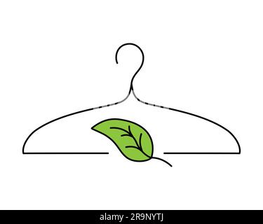 Vector linear icon - sustainable fashion badge, eco tested emblem in simple line style isolated on white background. Concept or logo for slow fashion. Stock Vector