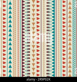 Vector seamless pattern with hearts, lines, arrows Stock Vector