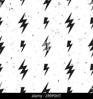 Vector abstract hipster grunge pattern with lightning bolts. Trendy thunder background. Stock Vector