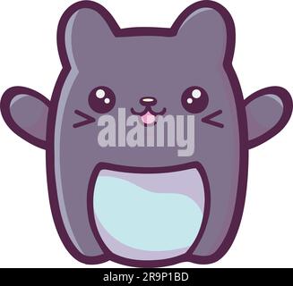 Cheerful black bear design over white Stock Vector