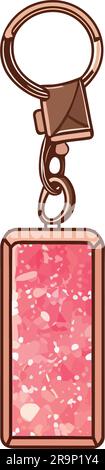 Shiny metallic key ring over white Stock Vector