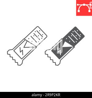 Nutritional bar line and glyph icon, supplements and vitamins, protein bar vector icon, vector graphics, editable stroke outline sign, eps 10. Stock Vector