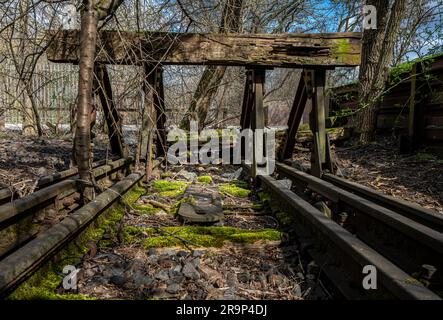 Old And Rusted Rails And Tracks In Gleisdreieckpark, Berlin, Germany Stock Photo
