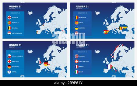 Map Of Europe With Marked Maps Of Countries Participating In Group F Of 