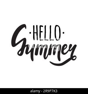 Vector illustration with 'Hello Summer' lettering Stock Vector