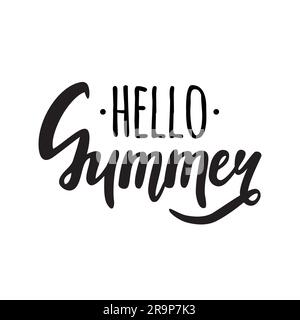 Vector illustration with "Hello Summer" lettering Stock Vector