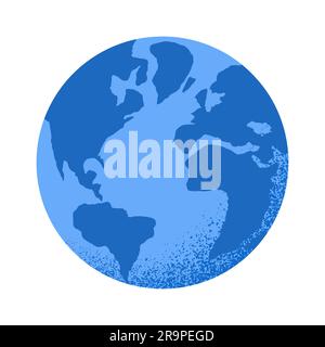 Vector illustration of Earth globe isolated on white background. Planet icon Stock Vector