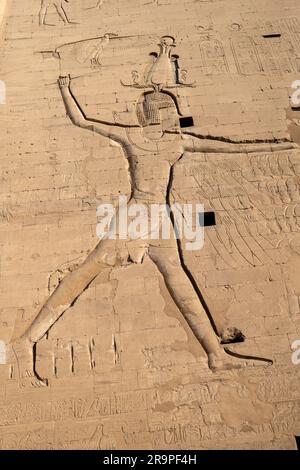 Egypt Drawing on a Temple Wall Stock Photo