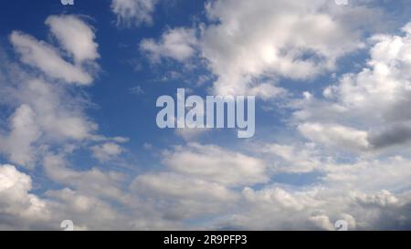 white clouds and blue sky cloudscape backdrop Stock Photo