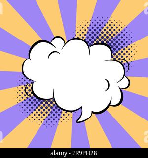 Vector colorful comic book background with blank white speech bubbles, halftone, rays in pop art comics style Stock Vector