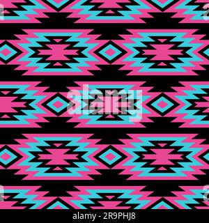 Vector seamless decorative ethnic pattern. American indian motifs. Background with aztec tribal ornament. Stock Vector