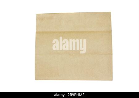 brown paper packaging bag arranging on white background Stock Photo