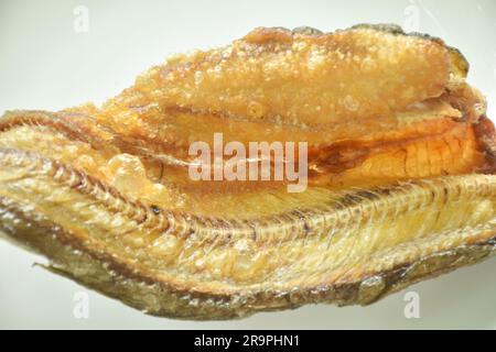deep fried snake skin catfish arranging on dish Stock Photo