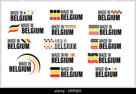 Made in Belgium graphic and label set. Element of impact for the use you want to make of it. Stock Vector