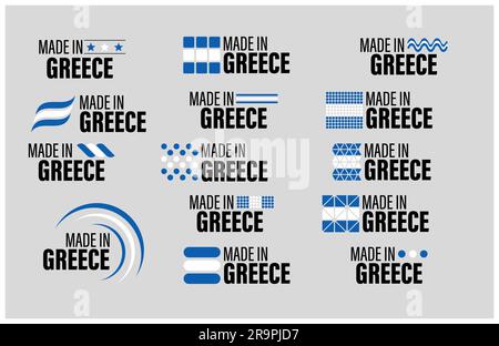 Made in Greece graphic and label set. Element of impact for the use you want to make of it. Stock Vector