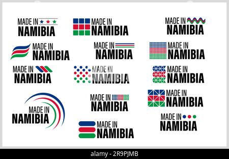 Made in Namibia graphic and label set. Element of impact for the use you want to make of it. Stock Vector