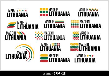 Made in Lithuania graphic and label set. Element of impact for the use you want to make of it. Stock Vector
