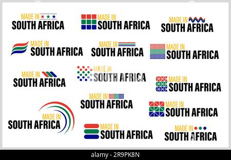 Made in SouthAfrica graphic and label set. Element of impact for the use you want to make of it. Stock Vector