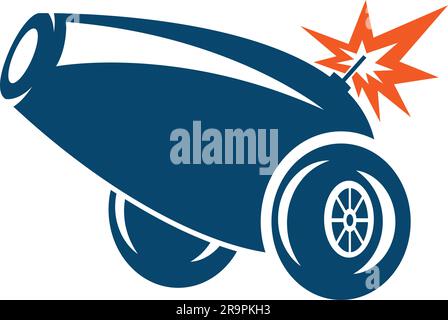 Fire cannon icon logo design illustration Stock Vector